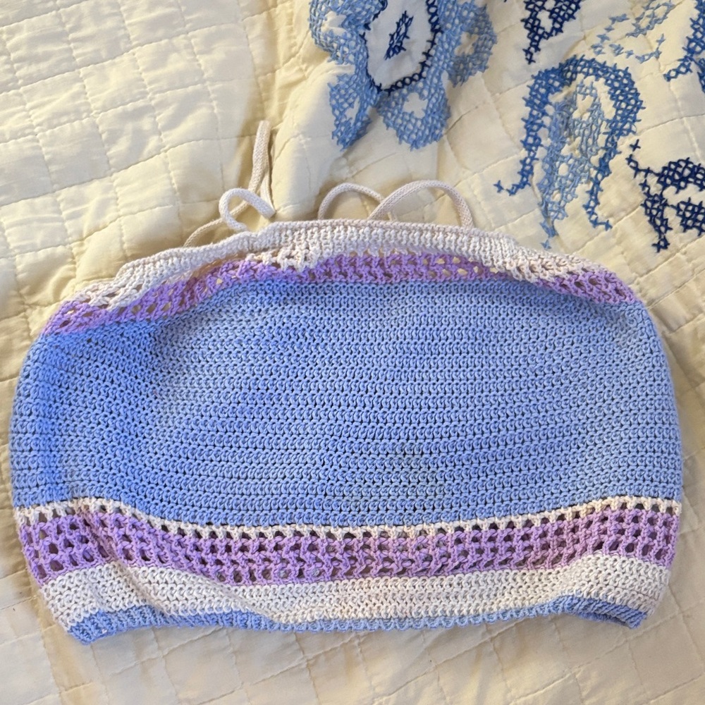 Blue and Purple Crochet Top